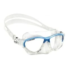 Cressi Moon Scuba Maske Weiß Blau Mit Klaren Gläsern Für Kinder