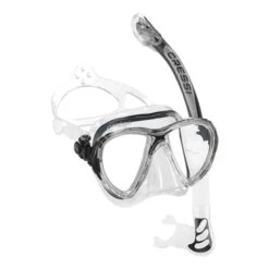 Set Cressi Evo Big Eyes + Alpha Ultra Dry Weiß Grau Schwarz