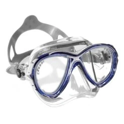 Cressi Eyes Evo Weiß-blaue Tauchmaske Mit Klaren Gläsern