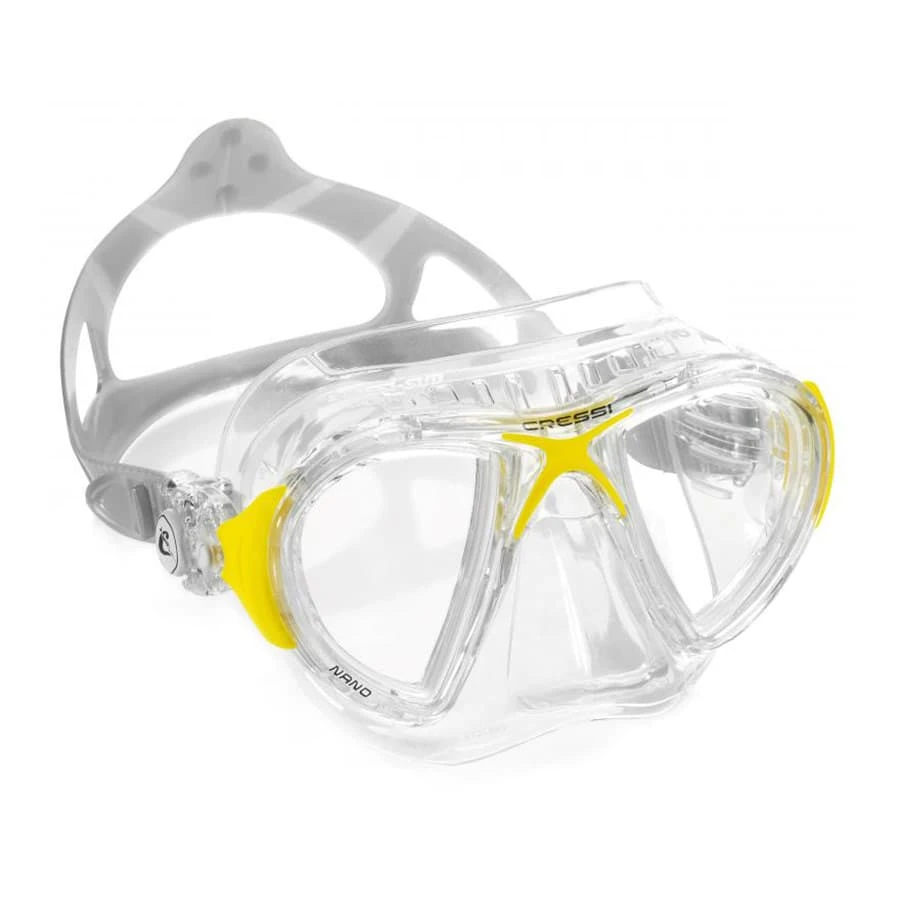 Cressi Nano Weiß-gelbe Tauchmaske Mit Klaren Gläsern 3 Cressi Nano Weiß-gelbe Tauchmaske Mit Klaren Gläsern