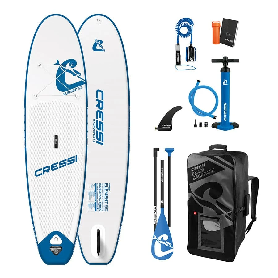 Cressi Isup Element 10'2" Paddle Surf Board Set Aufblasbar Blau 3 Cressi Isup Element 10'2" Paddle Surf Board Set Aufblasbar Blau