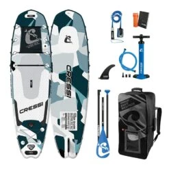 CRESSI Isup Tiger Shark 10'2" Paddle Surf Board Set Aufblasbar Grau