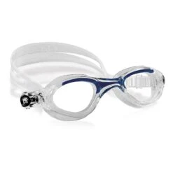 Cressi Flash Medium Schwimmbrille Weiß/blau Mit Transparenten Gläsern