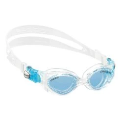 Cressi Crab Schwimmbrille Weiß Mit Transparenten Kinder Blauen Gläsern